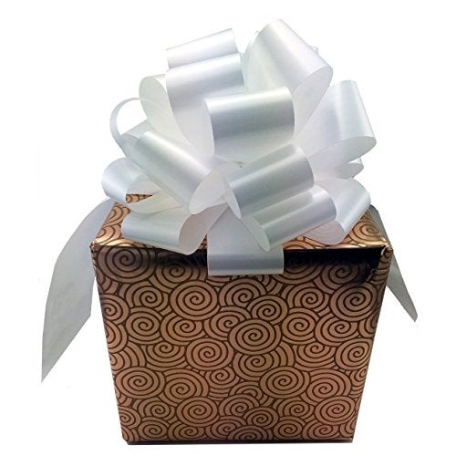 GiftWrap Etc Large White Ribbon Pull Bows - 9" Wide, Set of 6, Wedding Decor, Reception, Anniversary, 4th of July, Bows for Gifts, Christmas, President's Day, Memorial Day - Image 4