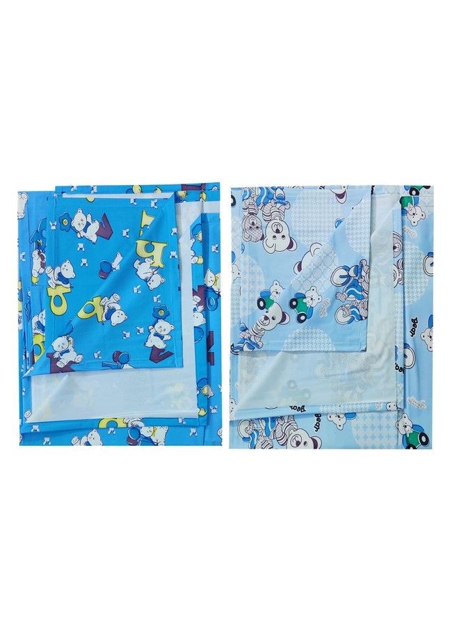 Ecosoft Plastic Sheetpvc Sheet For Kidsrubber Sheet For Babiesbed Wetting Protector(90 X 135 Cm) (Alphabet Blue & Bear Blue)  - Image 1