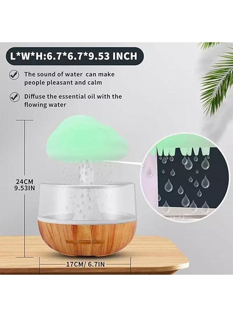 NAFEH Cloud Rain Humidifier with Colorful Light Helps Sleeping Droplet Sound Air Humidifier - Image 2