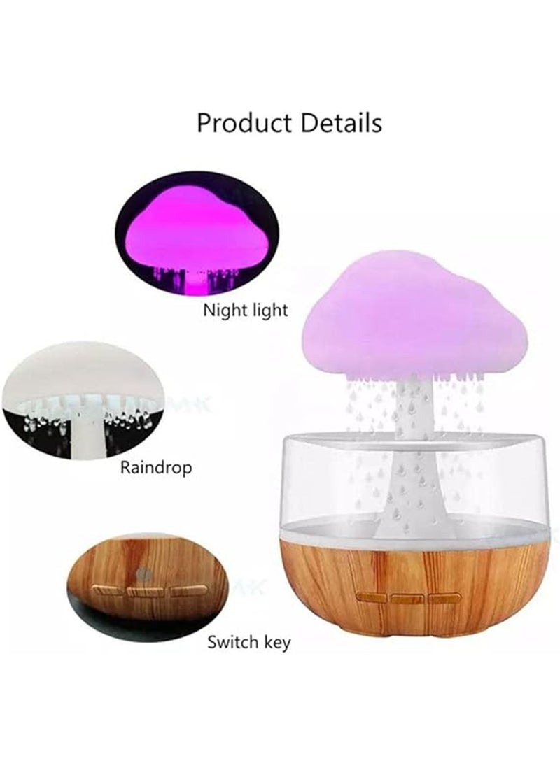 NAFEH Cloud Rain Humidifier with Colorful Light Helps Sleeping Droplet Sound Air Humidifier - Image 3