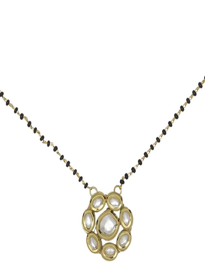 ACCESSHER Women's Gold Toned Vilandi Kundan Mangalsutra - Image 4