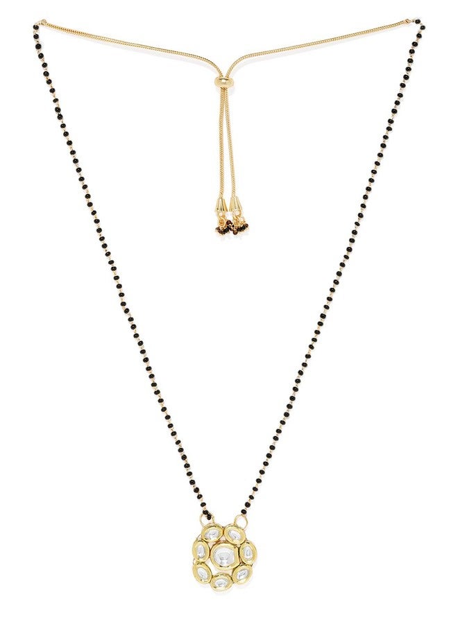 ACCESSHER Women's Gold Toned Vilandi Kundan Mangalsutra - Image 1