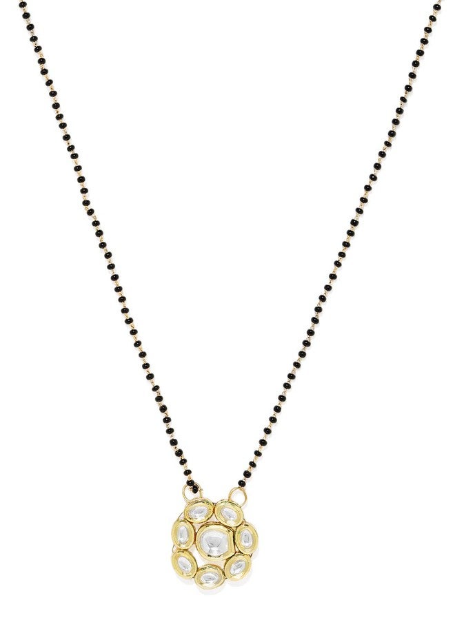 ACCESSHER Women's Gold Toned Vilandi Kundan Mangalsutra - Image 2