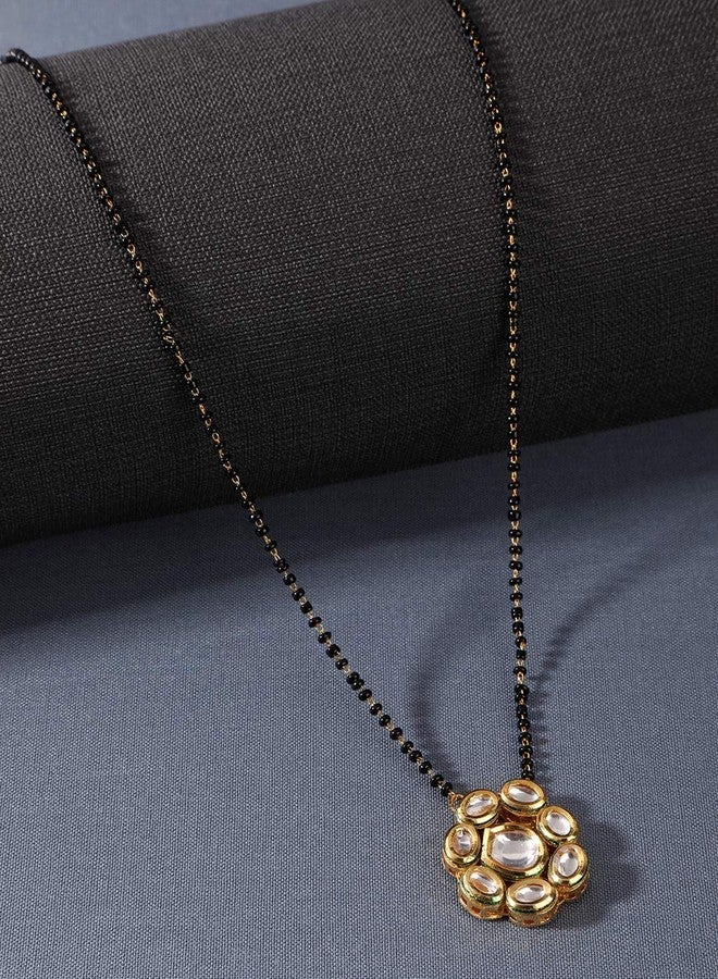 ACCESSHER Women's Gold Toned Vilandi Kundan Mangalsutra - Image 5