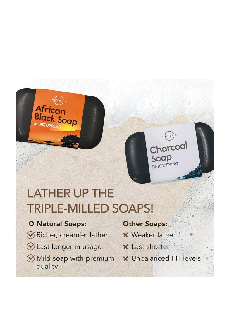 O Naturals O Naturals 6-Piece Black Soap Bar Collection. 100% Natural. Organic Ingredients. Helps Treat Acne, Repairs Skin, Moisturizes, Deep Cleanse, Luxurious. Face & Body Women & Men. Triple Milled, Vegan 4oz - Image 5