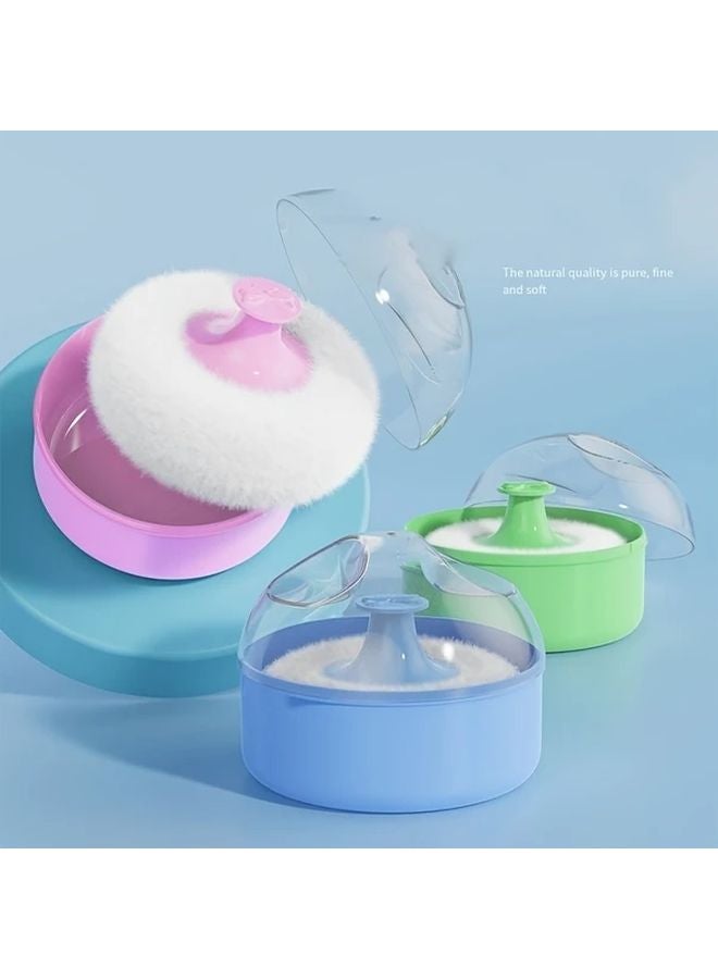 حالة بودرة فضفاضة قابلة لإعادة التعبئة خضراء محمولة مع وسادة إسفنجية ناعمة ملحقات سفر - Image 2