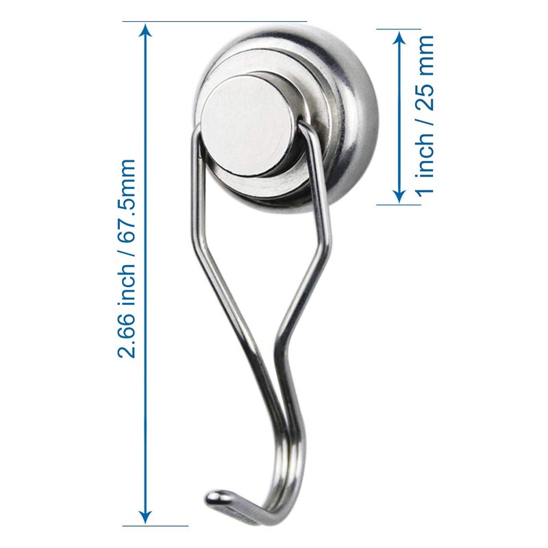 MIKEDE 10 Pack Swivel Swing Magnetic Hooks 60 LBS Magnetic Hooks Heavy Duty for Cruise Cabins Strong Neodymium Magnetic Swivel Hooks for Hanging Refrigerator and Other Magnetic Surfaces - Image 5