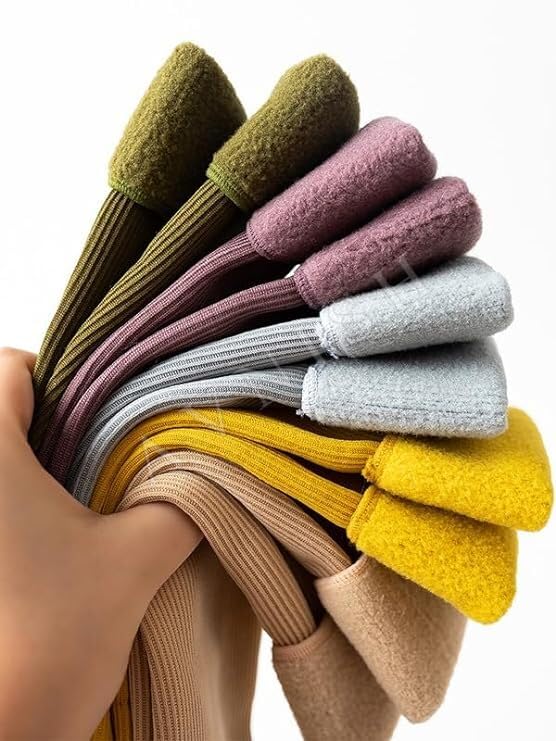 AVNISH Women's Calf Length Woolen Thumb Socks, Solid Winter Snow Warm Fleece Lined Thermal Stretchy Elastic Regular Thick Wool Fur Velvet Snow Socks Plush Girls/Ladies/Women (Pack Of 4, multicolor) - Image 5