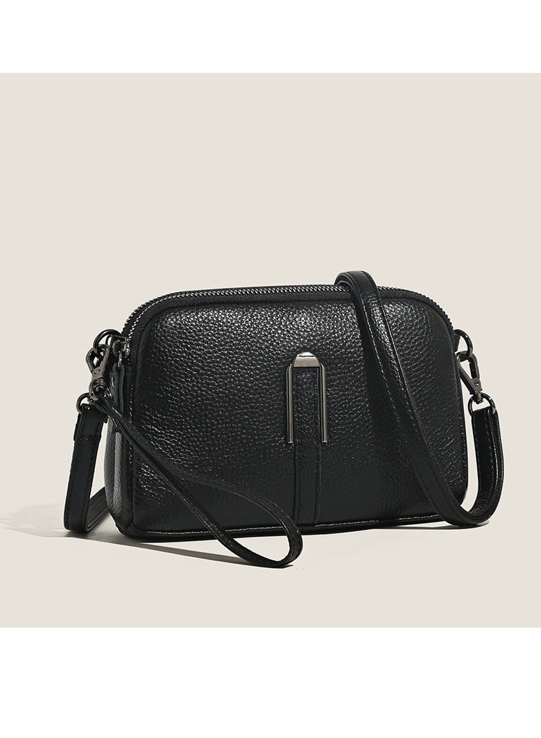 Women's Top-Grain Leather Handbag ， Versatile Convertible Shoulder 