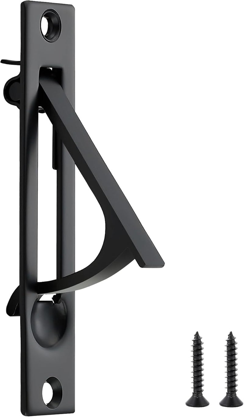 JOY DECOR 1 Pack Matte Black Pocket Door Pull, Solid Flush Edge Handle, Pocket Door Hardware - Image 1
