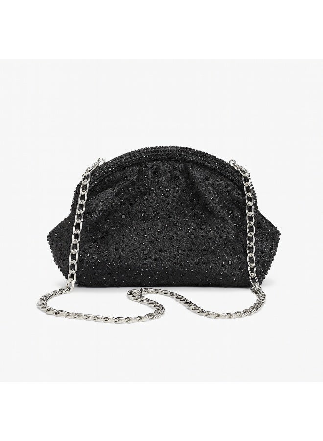 Women's black Evening Bag – Elegant Clutch for Parties & Special Occasions – Spacious Crossbody Purse with Long Chain – Stylish Handbag for Women - Image 1