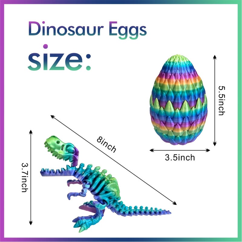 utosday Easter Eggs Filled with Dinosaur Toys, 3D Printed Animals Mystery Crystal Dragon Egg with Articulated Tyrannosaurus Rex, Easter Basket Stuffers Fidget Toy for Adults Kids (Candy) - Image 3