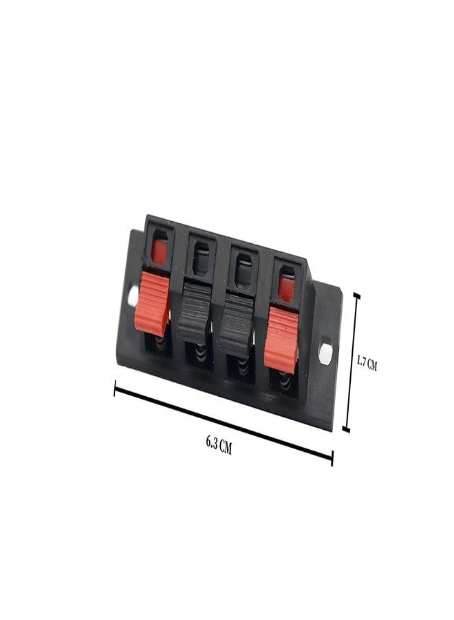 UNIVERSAL HUB 4Pcs Speaker Terminal Block 4 Pin, Stereo Push Release Connector Plate, Spring Loaded Clamp, Red and Black Tabs, for Amplifiers and Audio Equipment - Image 4