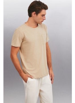 GRIMELANGE Conner Men's Oversize Beige T-Shirt  - Image 1