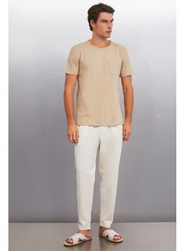 GRIMELANGE Conner Men's Oversize Beige T-Shirt  - Image 2