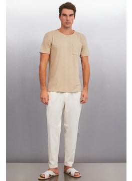 GRIMELANGE Conner Men's Oversize Beige T-Shirt  - Image 4