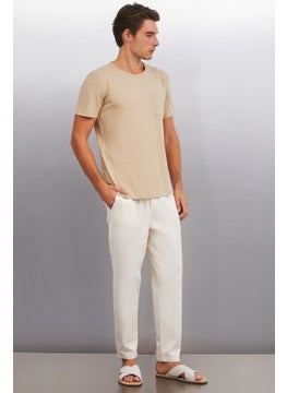 GRIMELANGE Conner Men's Oversize Beige T-Shirt  - Image 3