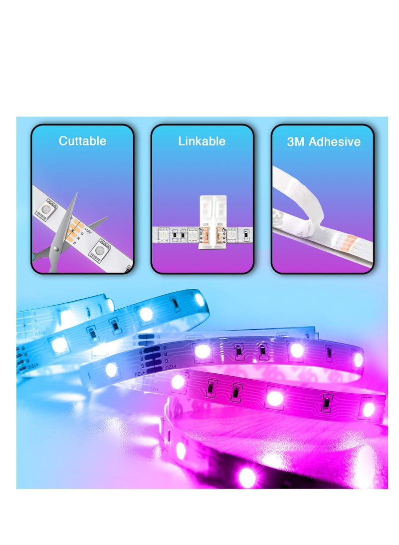 Excefore Led Strip Light, Ultra Long RGB 5050 Color Changing LED Light Strips Kit, 10m Led Light Strips with 44-Keys Remote, Remote Led Lights for Bedroom, Kitchen, Home, Festival Decoration (5Mx2)  - Image 3
