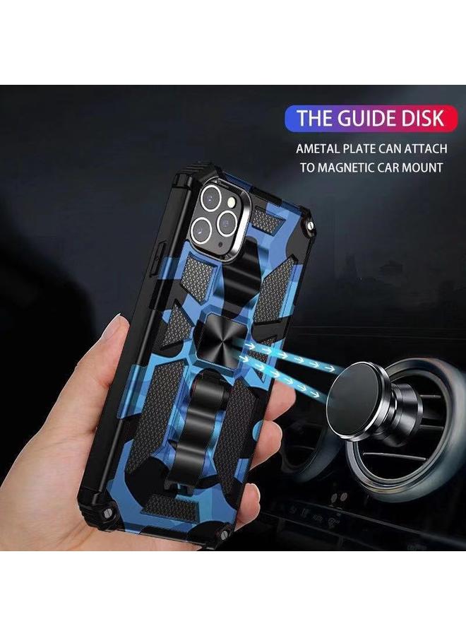 S-TOP Case For iPhone 11 Pro Max Camouflage Armor Shockproof TPU + PC Magnetic Protective Case with Holder - Image 5