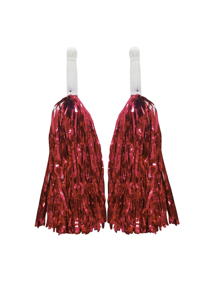 Asian Hobby Crafts Asian Hobby Crafts Kid Pom Poms For Cheerleading Celebrations Sport Events Party Dcor Room Dcor Etc Color Red Pack Of 2 Size 10 Inches  - Image 1