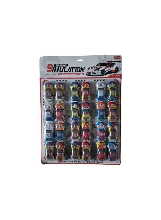 جموعة سيارات سباق صغيرة – 24 قطعة بتصميم رياضي وألوان متنوعة – سيارات ألعاب للأطفال بأرقام وملصقات واقعية – حجم مدمج للعب داخل المنزل – هدية ممتعة للبنات والأولاد - Image 1