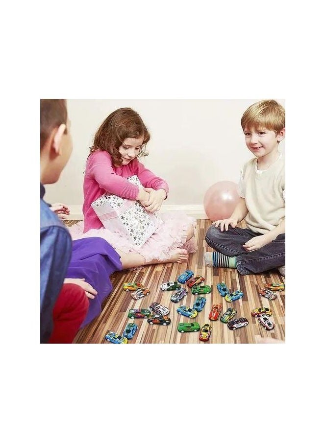 جموعة سيارات سباق صغيرة – 24 قطعة بتصميم رياضي وألوان متنوعة – سيارات ألعاب للأطفال بأرقام وملصقات واقعية – حجم مدمج للعب داخل المنزل – هدية ممتعة للبنات والأولاد - Image 3