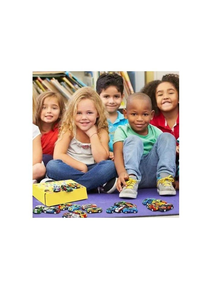 جموعة سيارات سباق صغيرة – 24 قطعة بتصميم رياضي وألوان متنوعة – سيارات ألعاب للأطفال بأرقام وملصقات واقعية – حجم مدمج للعب داخل المنزل – هدية ممتعة للبنات والأولاد - Image 4