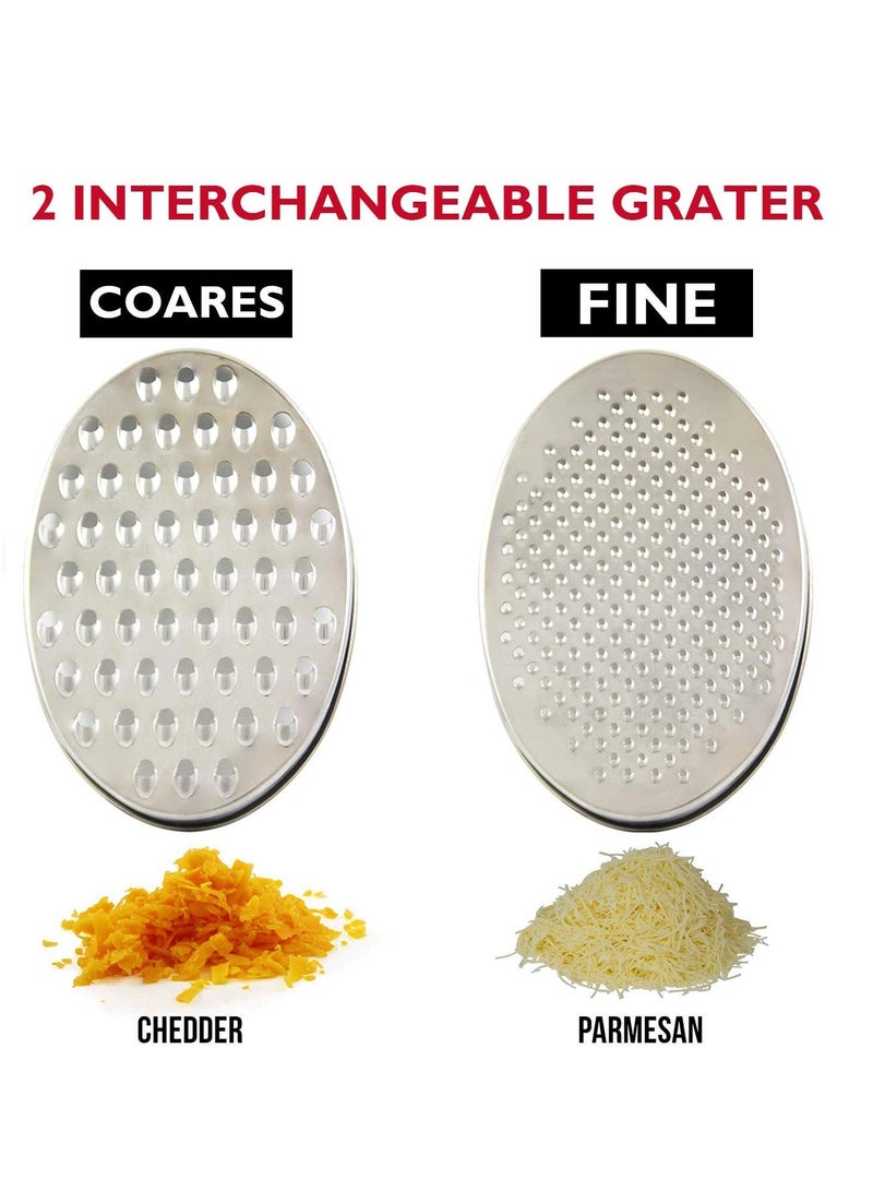 SYOSI Cheese Grater Citrus Lemon Zester with Food Storage Container & Lid - Perfect For Hard Parmesan Or Soft Cheddar Cheeses, Ginger, Vegetables, Butter, Chocolate & Nutmeg (Red)  - Image 2