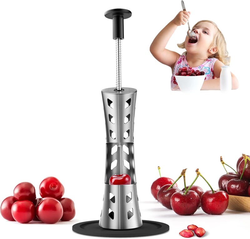 YYP Cherry Pitter Remover Tool - 304 Stainless Steel, Durable, Press Type for Effortless Cherry Seed Removal. Perfect Kitchen Tool for Coring and Deseeding Fruit Pits - Image 1
