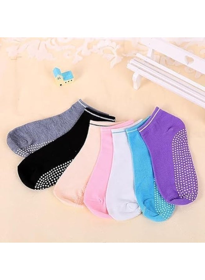 4 Pairs Non-Slip Yoga Socks for Women & Men, Cotton Grip Socks with Cushion for Pilates, Yoga, Ballet, Home, Studio & Hospital - Image 3