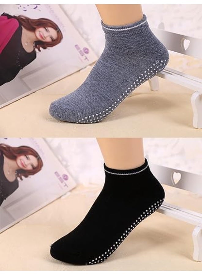 4 Pairs Non-Slip Yoga Socks for Women & Men, Cotton Grip Socks with Cushion for Pilates, Yoga, Ballet, Home, Studio & Hospital - Image 4
