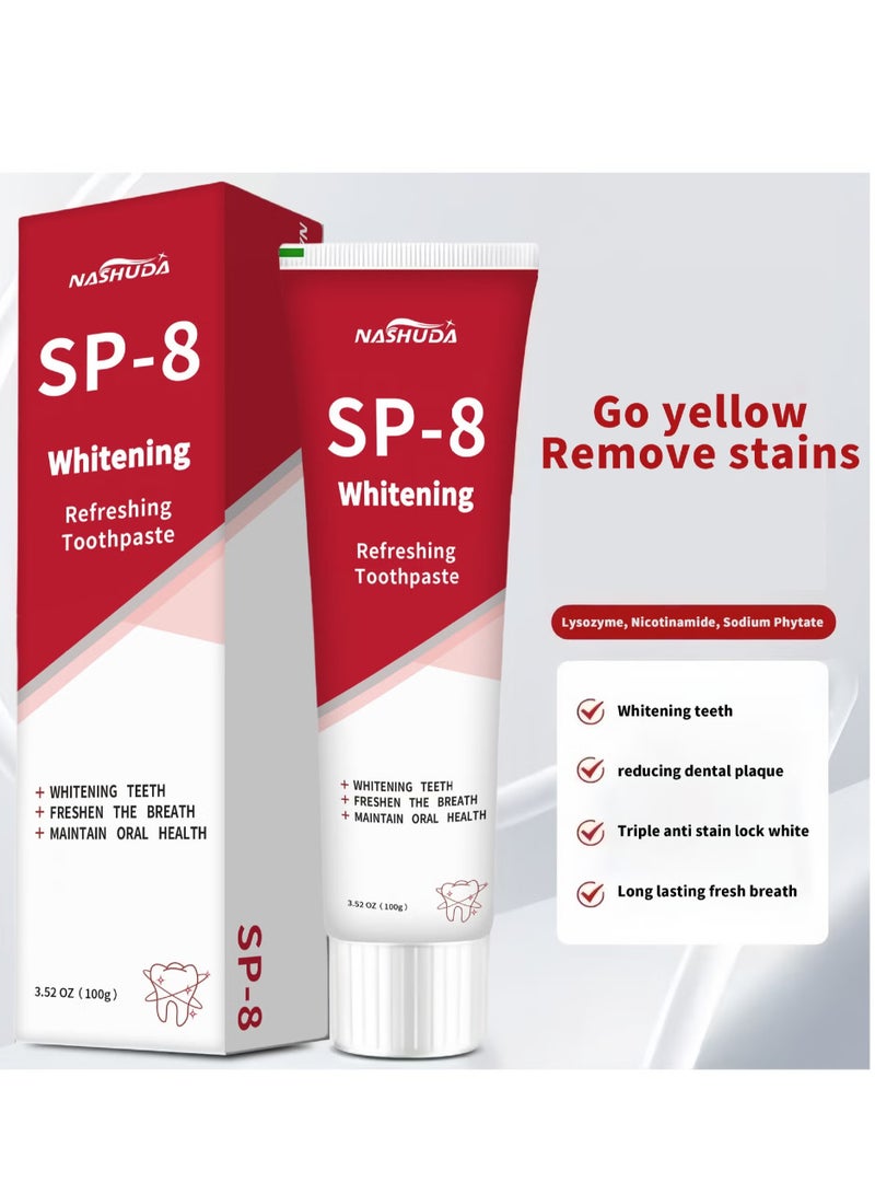 -8 Ultra Whitening Toothpaste, Sp-8 Probiotic Brightening Toothpaste, -8 Toothpaste, Probiotic Brightening Toothpaste, Deep Cleaning Care Toothpaste (2Pcs) - Image 3