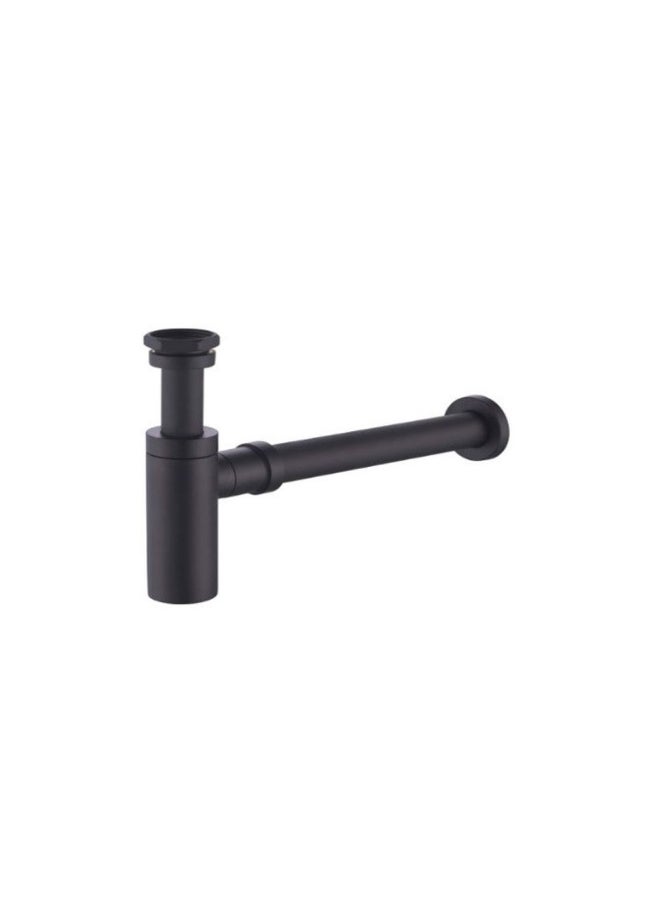 DANUBE HOME Milano Cp Bottle Trap 1 1/4 A-1056 Matt Black | Acrylic Bottle Trap | Sink Waste Trap Drain Tube Water Pipe For Bathroom Faucet Vanity Lavatory - Black  - Image 4