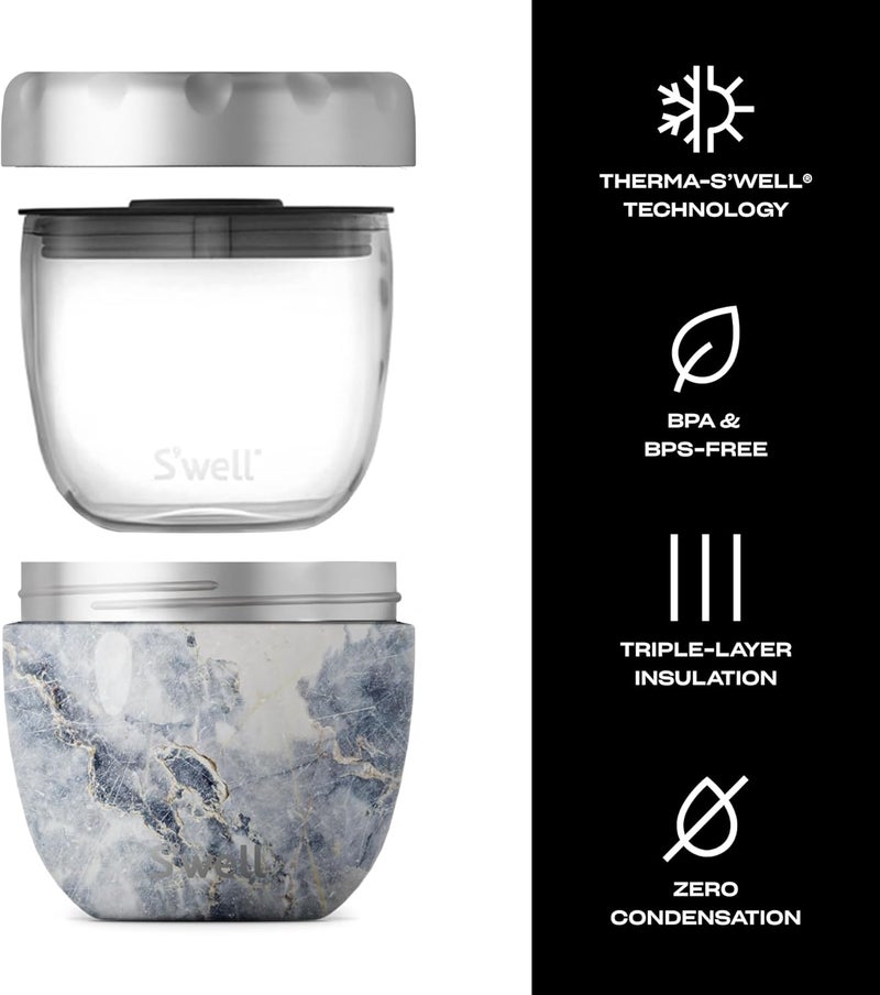 S'well Stainless Steel Bowls-21.5 Oz Triple-Layered Vacuum-Insulated Containers Keeps Food and Drinks Cold for 11 Hours and Hot for 7 - with No Condensation - BPA Free, 21.5oz, Blue Granite - Image 3