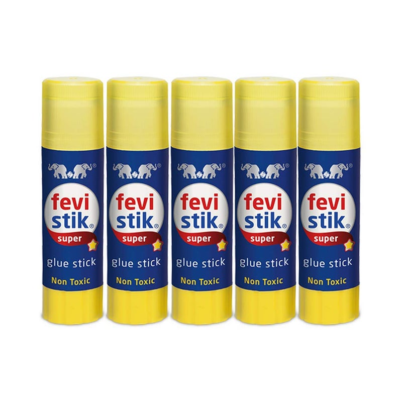 Pidilite Fevistik Super Glue Stick Non-Toxic Transparent Adhesive 15GM - Pack of 5 - Image 1