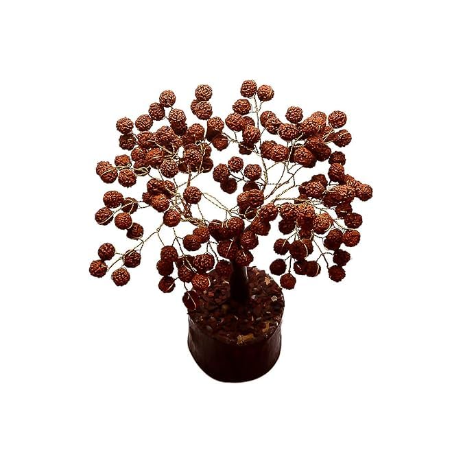 Pujahome Rudraksha Tree for Home Office Living Rudraksha Tree for Vastu Fengshui and Good Luck Table Top Decor Items 108 Beads - Image 3