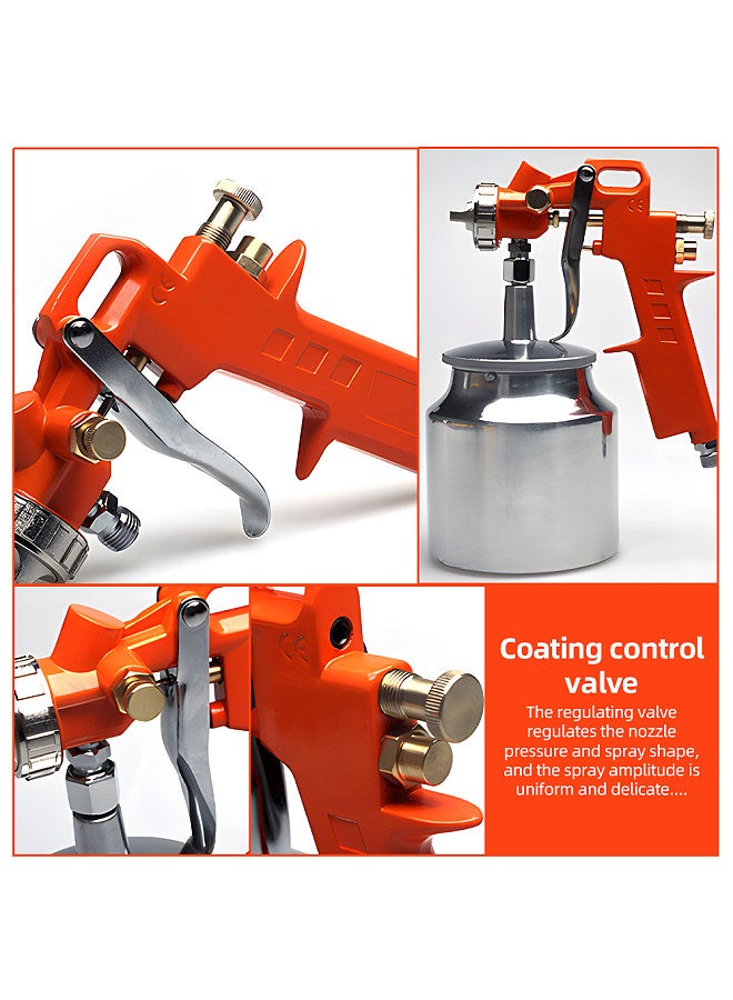 Universal 1.5mm Copper Nozzle Cordless Paint Sprayer for Home Interior House Painting Car DIY Paint Sprayer Gun with 750ml Aluminum Alloy Cup Quick Connector Cleaning Brush  - Image 4
