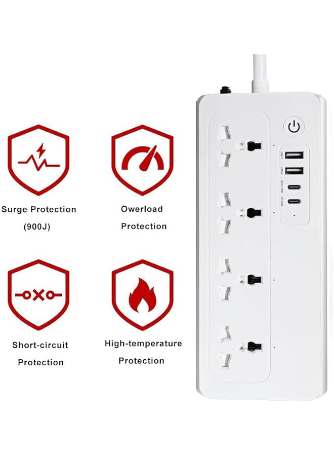 PROMASS promass Tuya WiFi Smart Power Strip Surge Protector Smart Universal Power Extension with Type C Port,Timing Schedule App Remote Control Works with Alexa and Google Home  - Image 5