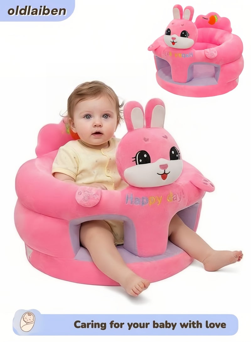 oldlaiben Baby Sitting Support Seat Sofa, Cartoon Cute Plush Baby Seat, Infant Learning Seat, Portable Baby Comfortable Floor Seat, Perfect Toddler Gift To Learn To Sit（Rabbit） - Image 1