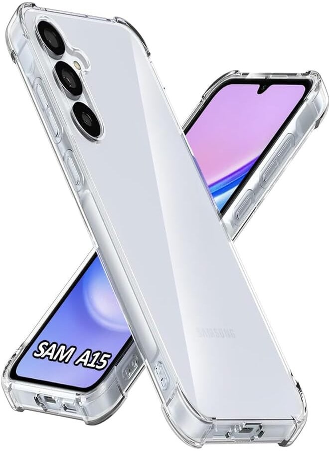 USTIYA USTIYA Case for Samsung Galaxy A15 4G/5G Clear TPU Four Corners Protective Cover Transparent Soft funda 