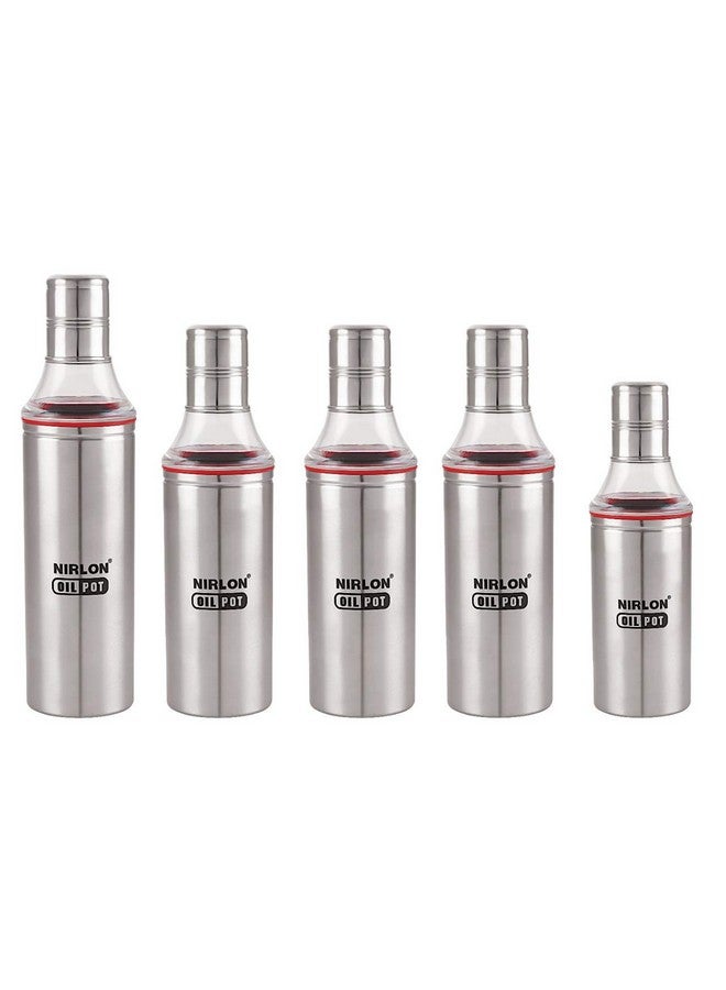 Nirlon NIRLON STAINLSS Steel Slim Oil Pot Combo,Pack of 05 - Image 1