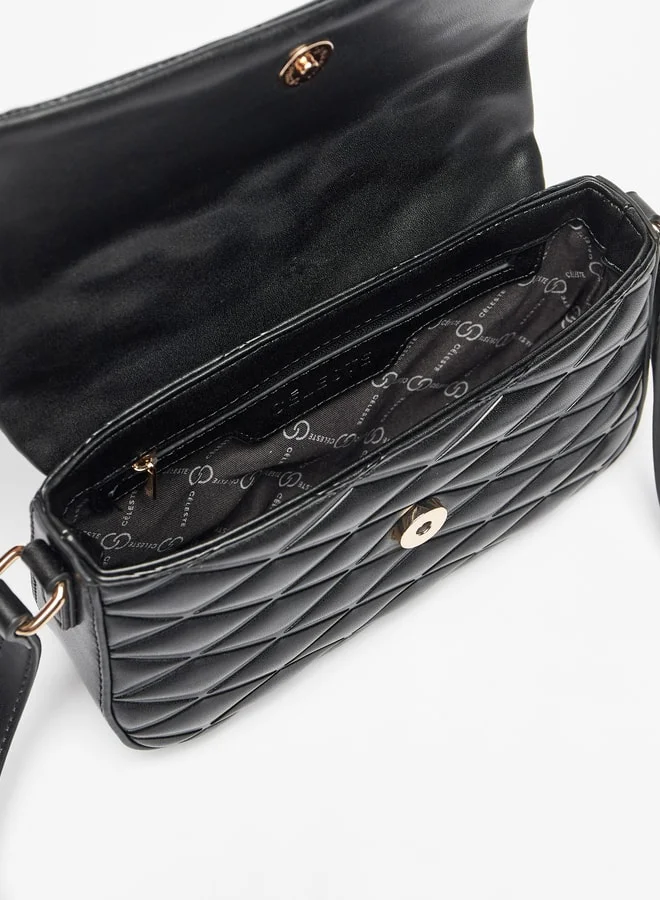 Celeste Quilted Crossbody Bag with Adjustable Strap and Flap Closure