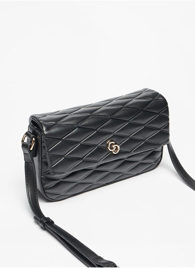 Celeste Quilted Crossbody Bag with Adjustable Strap and Flap Closure  - Image 2