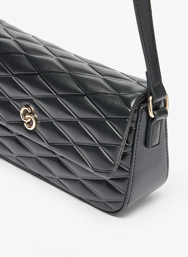 Celeste Quilted Crossbody Bag with Adjustable Strap and Flap Closure