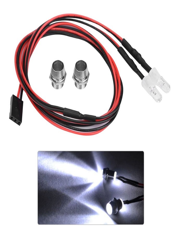 NOENNULL RC LED Lights 2LED Light Headlights Kit RC Accessories Compatible with 1/10 RC Car Truck Crawler, 5mm (No. 9 Light White Light) - Image 2
