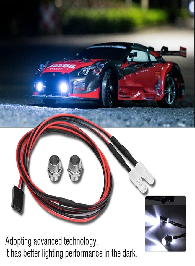 NOENNULL RC LED Lights 2LED Light Headlights Kit RC Accessories Compatible with 1/10 RC Car Truck Crawler, 5mm (No. 9 Light White Light) - Image 4