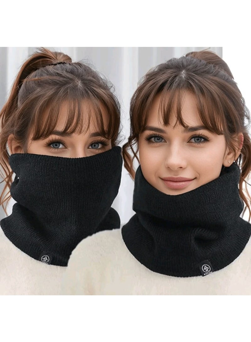 Shein 1 Piece For MenPlush-Lined Winter Scarf - Soft, Warm & Windproof Neck Warmer In Solid Colors - Image 1