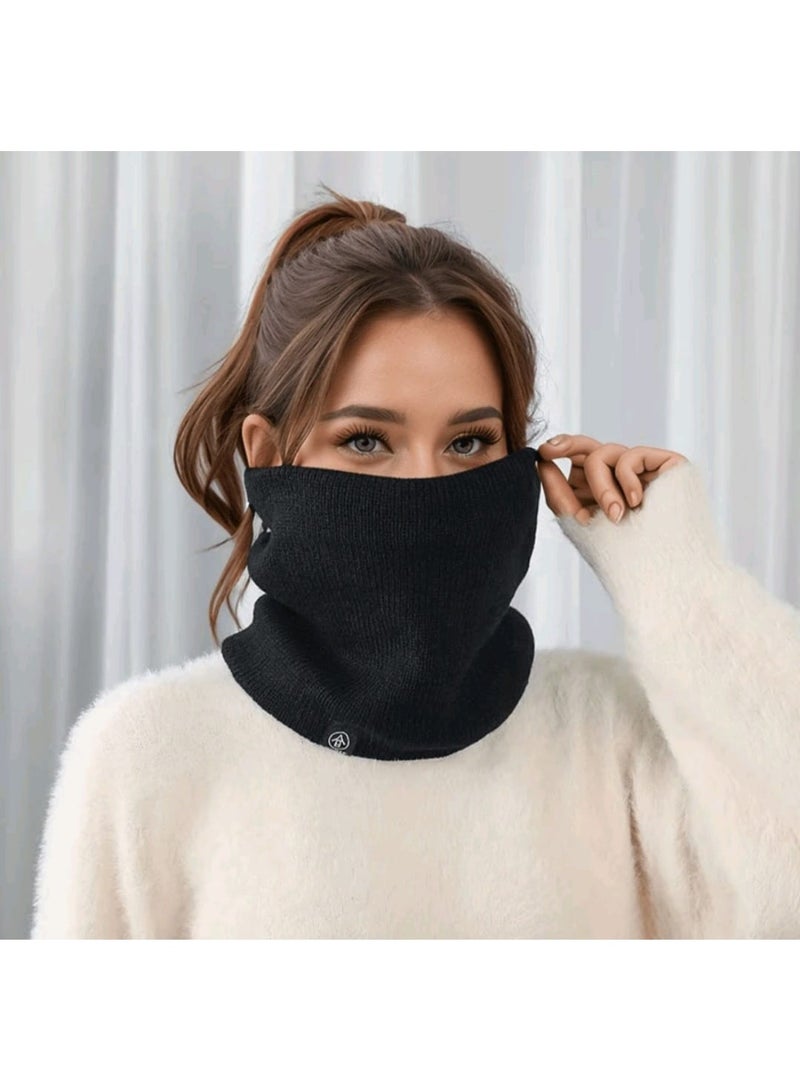 Shein 1 Piece For MenPlush-Lined Winter Scarf - Soft, Warm & Windproof Neck Warmer In Solid Colors - Image 2