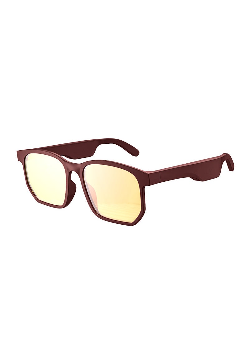 Generic Latest 5.0 Bluetooth Audio Glasses for Seamless Music and Calls Dark brown X12 