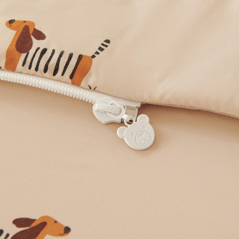 Nayoroom Dachshund Dreams Twin Zipper Bedding Set for Kids, Beige & Brown Wiener Dog Comforter with All-in-One Closure, Cozy Pet Theme Bedding for Animal Lovers. (Twin Size) - Image 5